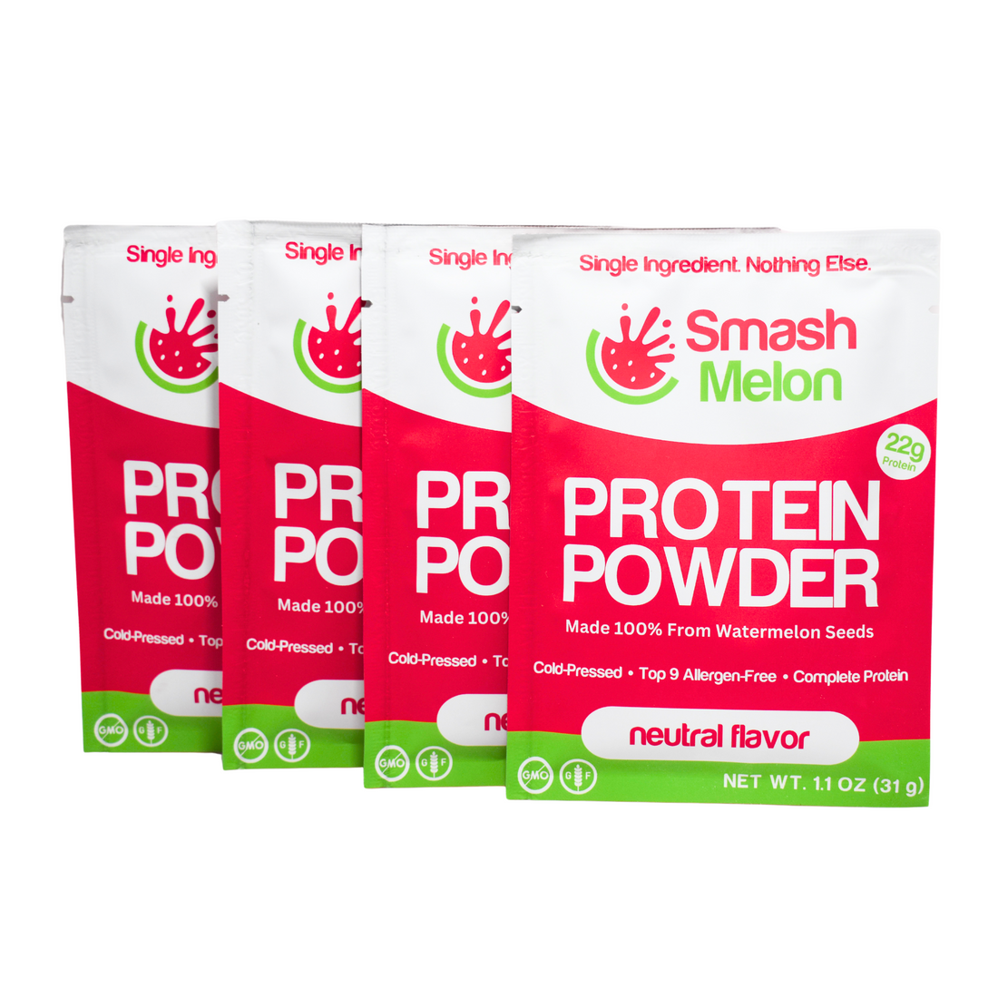 Smash Melon Protein Powder Sample Bundle - 4 Single Serving Packets